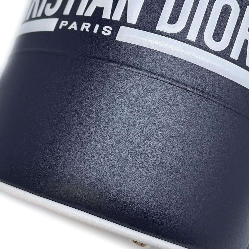 Christian Dior Vibe Micro Bucket 2-Way Shoulder Bag in White/Black.