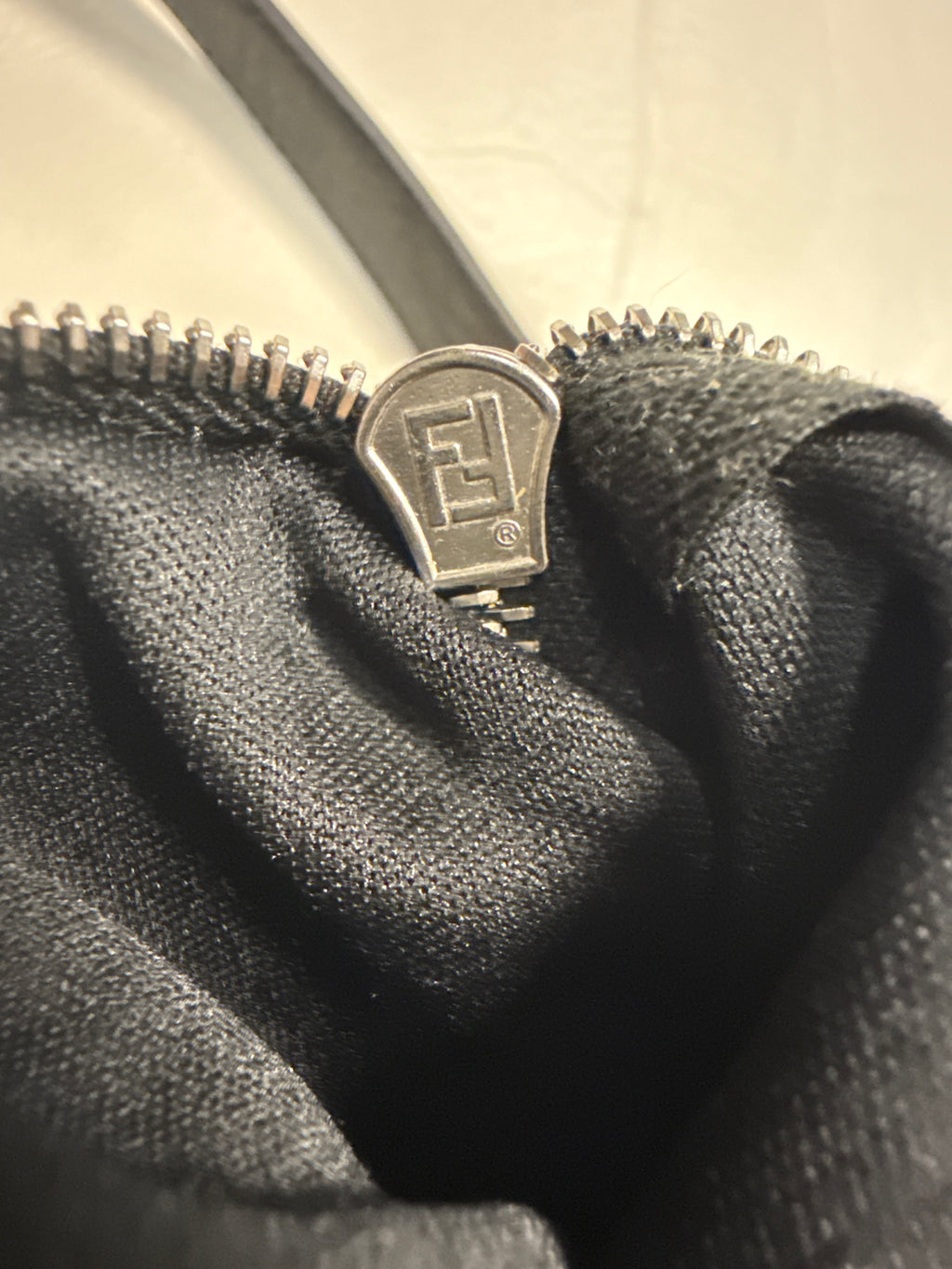 Fendi Black Neoprene Hobo Baguette Bag