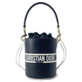 Christian Dior Vibe Micro Bucket 2-Way Shoulder Bag in White/Black.