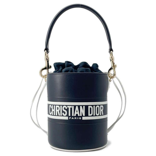 Christian Dior Vibe Micro Bucket 2-Way Shoulder Bag in White/Black.