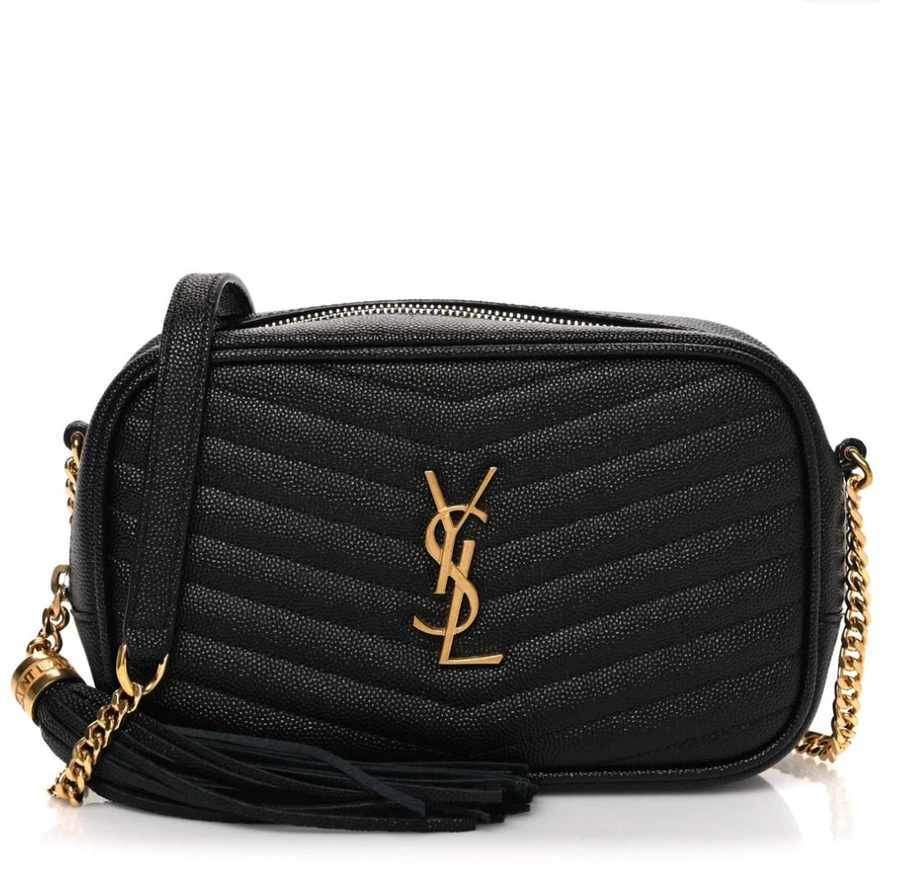 Grain De Poudre Matelasse Monogram Mini Lou Camera Bag Black