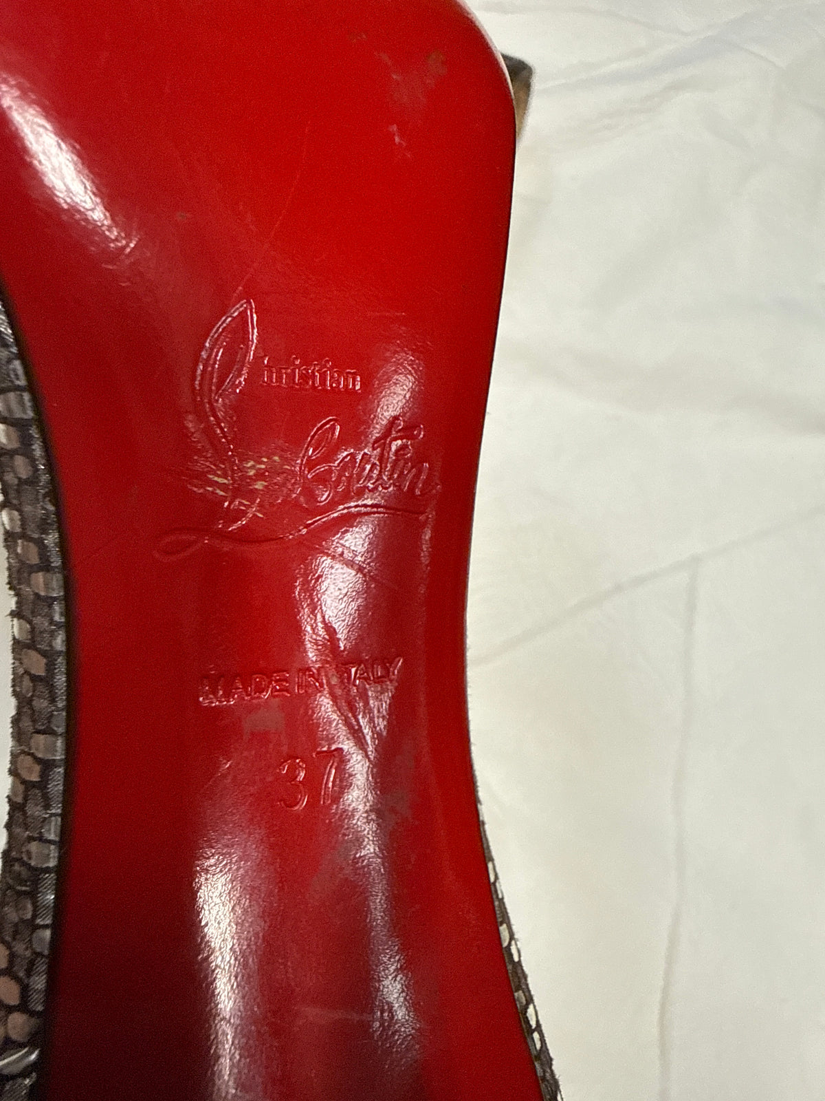 Christian Louboutin Pigalle Pumps Silver Pewter Heels 37