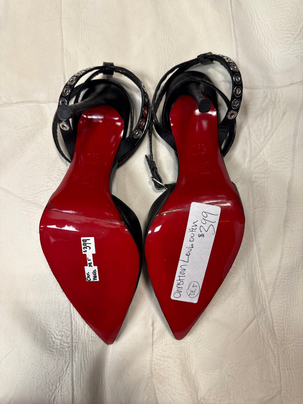 Christian Louboutin Pumpaclou 100 Leather Heels 38.5