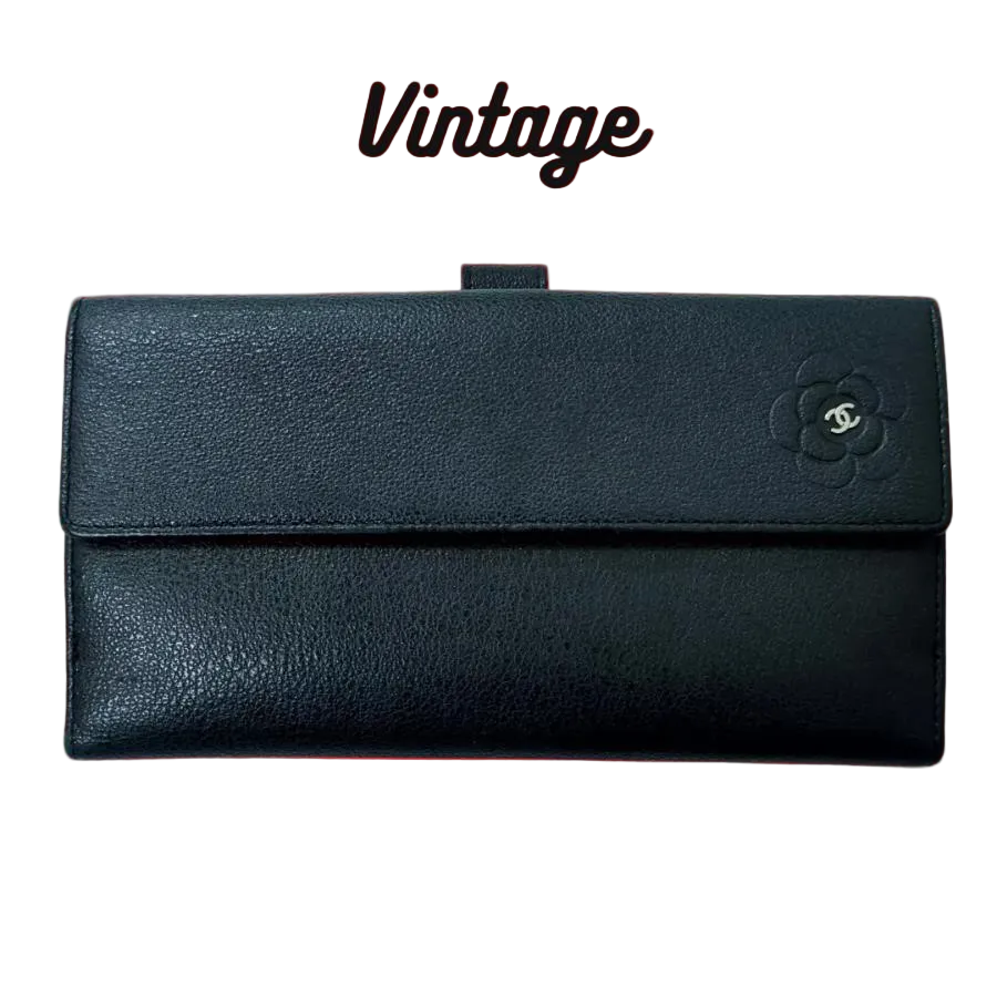 Chanel Butterfly Camellia Long Wallet lambskin