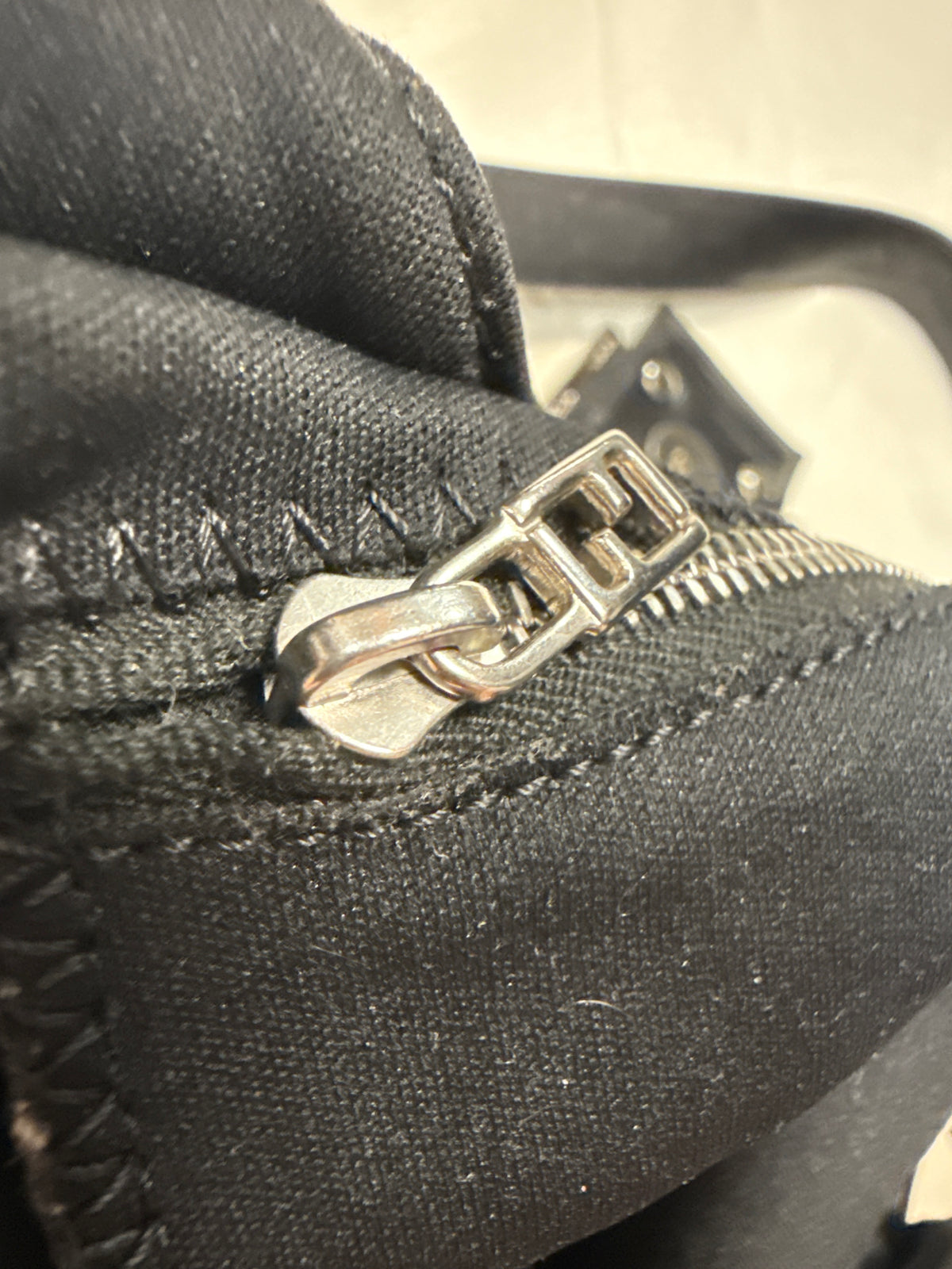 Fendi Black Neoprene Hobo Baguette Bag
