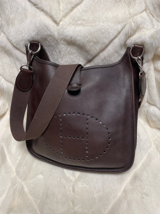 Hermès Evelyne PM in Brown Barénia Leather