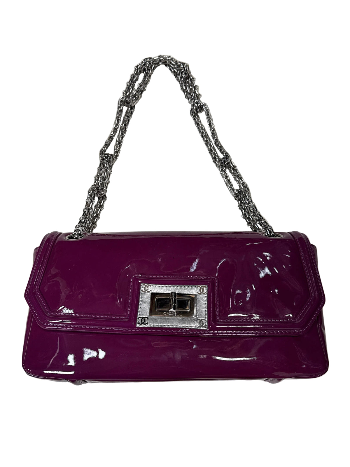 Chanel Purple Patent Reissue Shoulder Bag SHW
