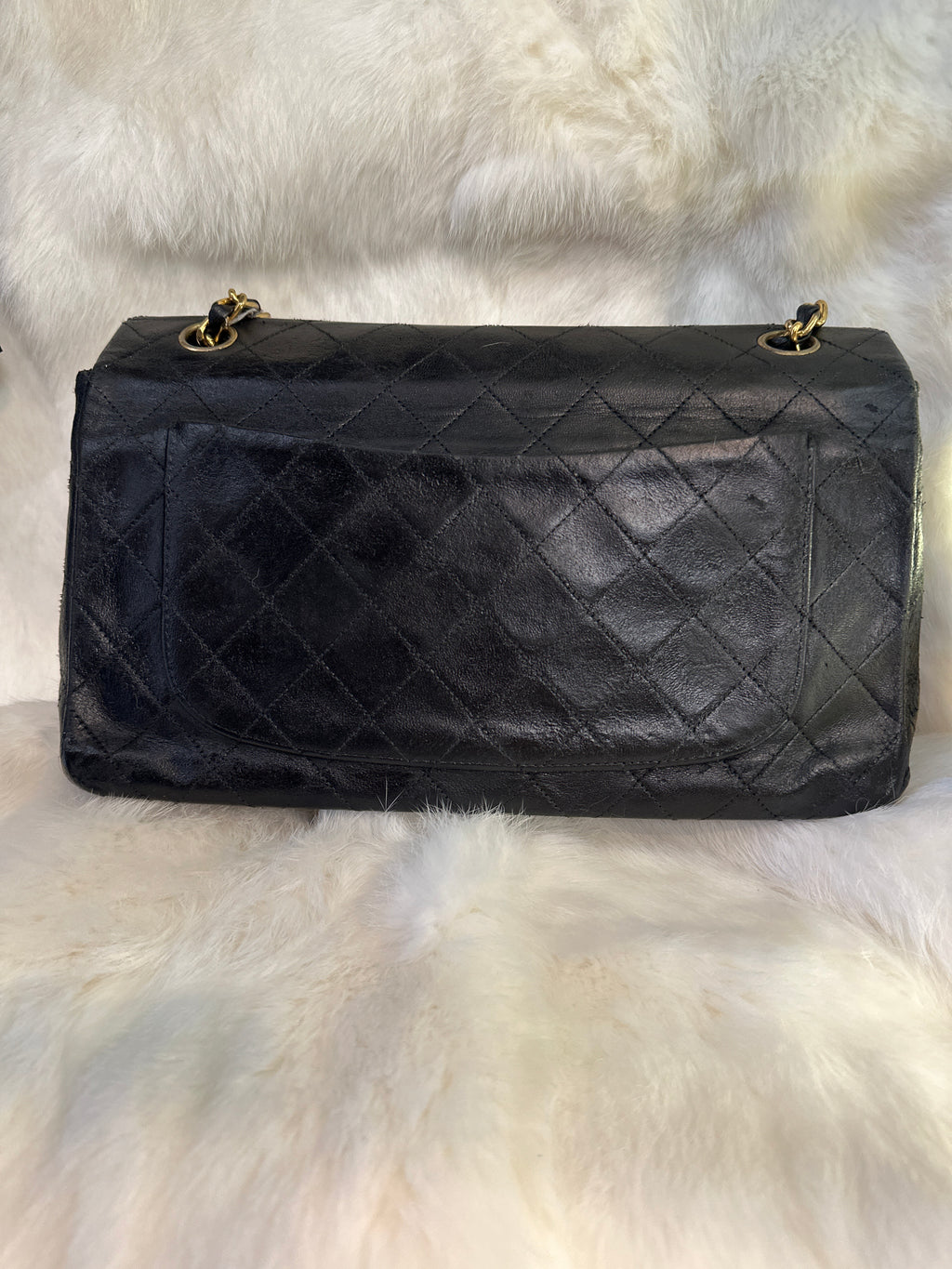 Chanel Vintage Classic Double Flap Bag Quilted Lambskin Medium