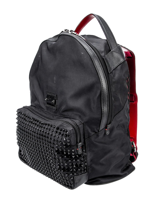 Christian Louboutin  Stud Embellished Nylon Backpack