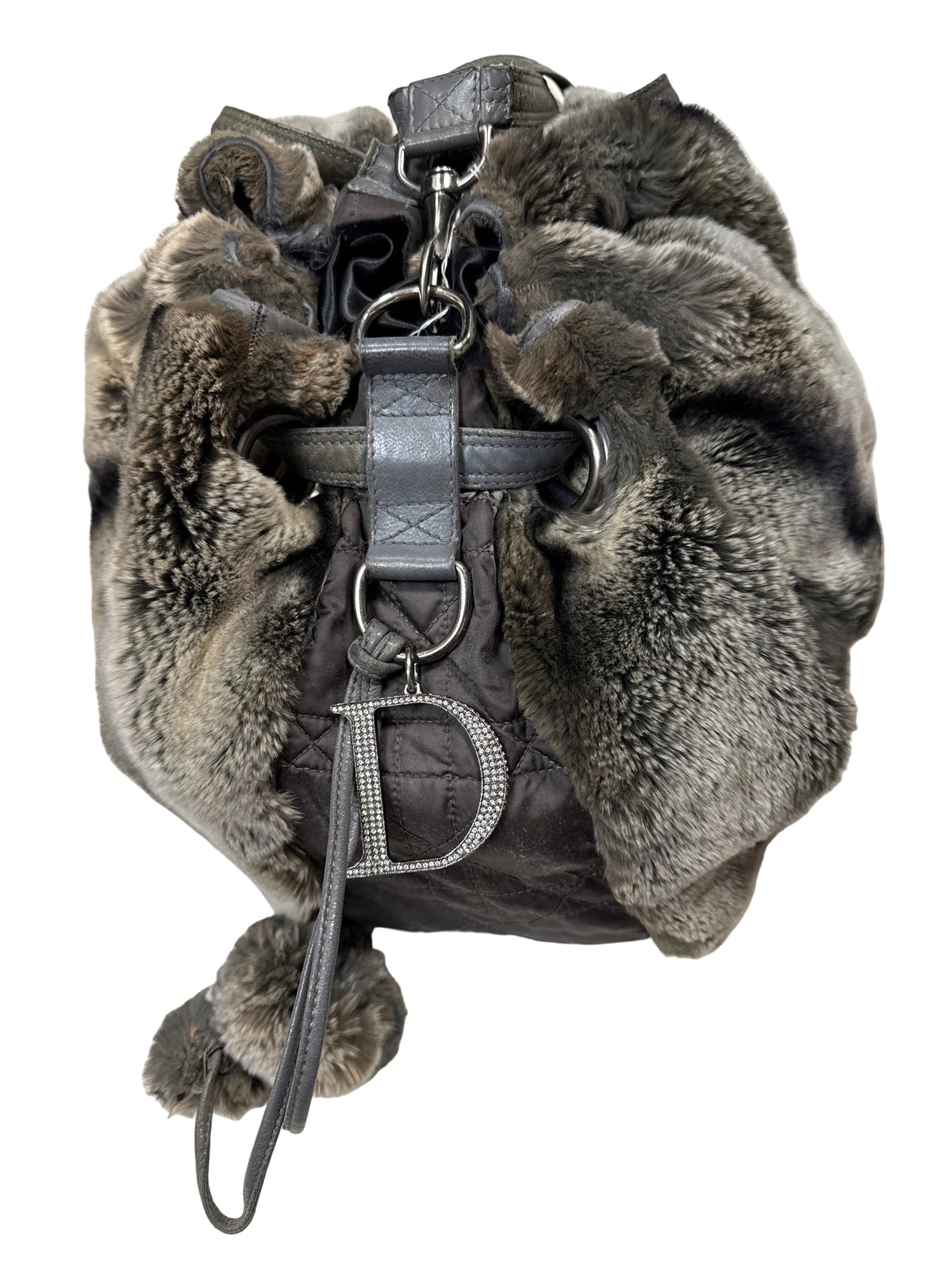 Christian Dior Limited Edition Chinchilla Embellished Bucket Bag