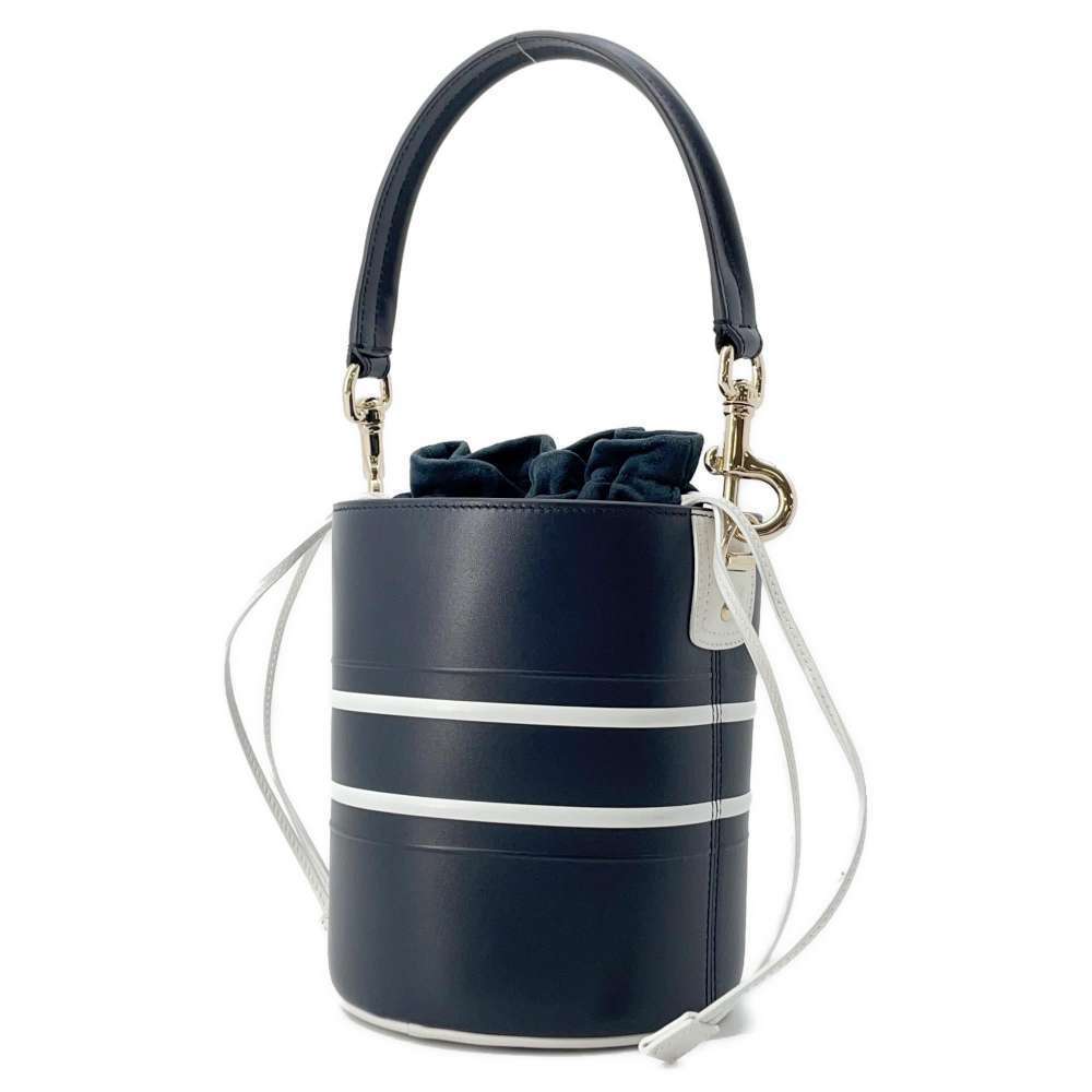 Christian Dior Vibe Micro Bucket 2-Way Shoulder Bag in White/Black.