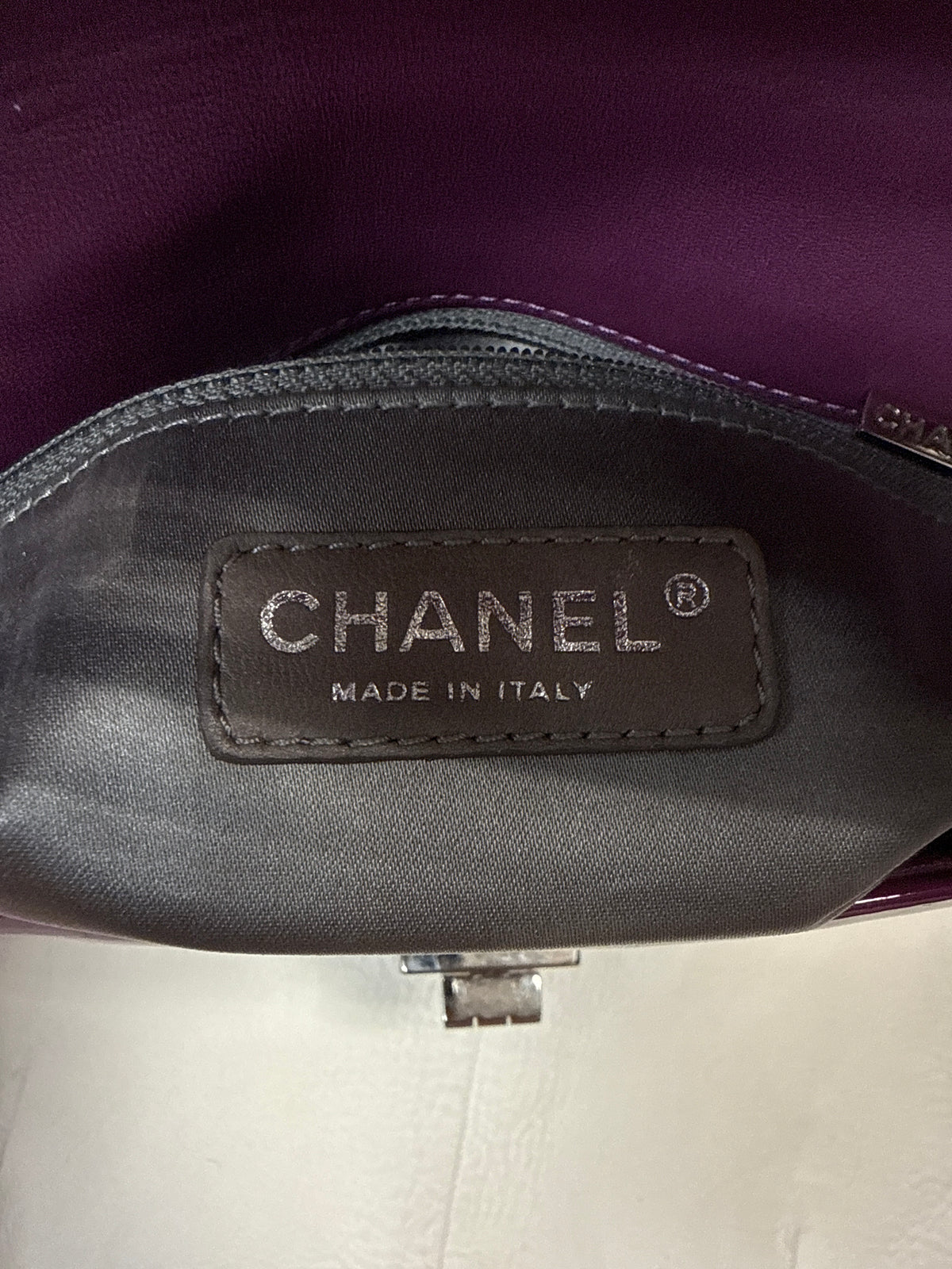 Chanel Purple Patent Reissue Shoulder Bag SHW