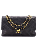 Chanel Vintage Classic Double Flap Bag Quilted Lambskin Medium