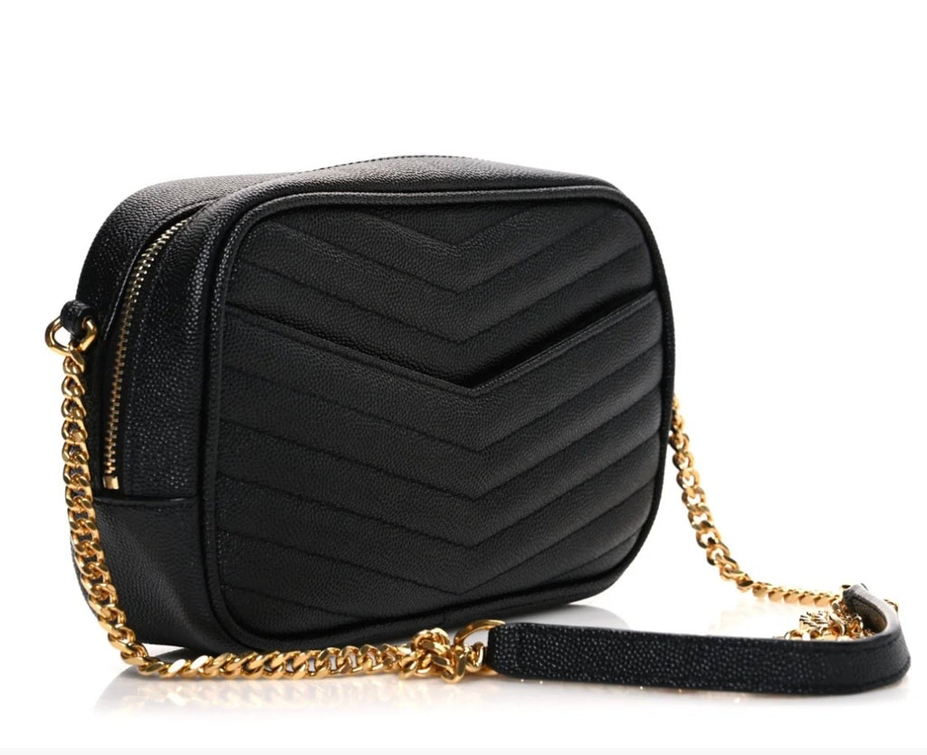 Grain De Poudre Matelasse Monogram Mini Lou Camera Bag Black