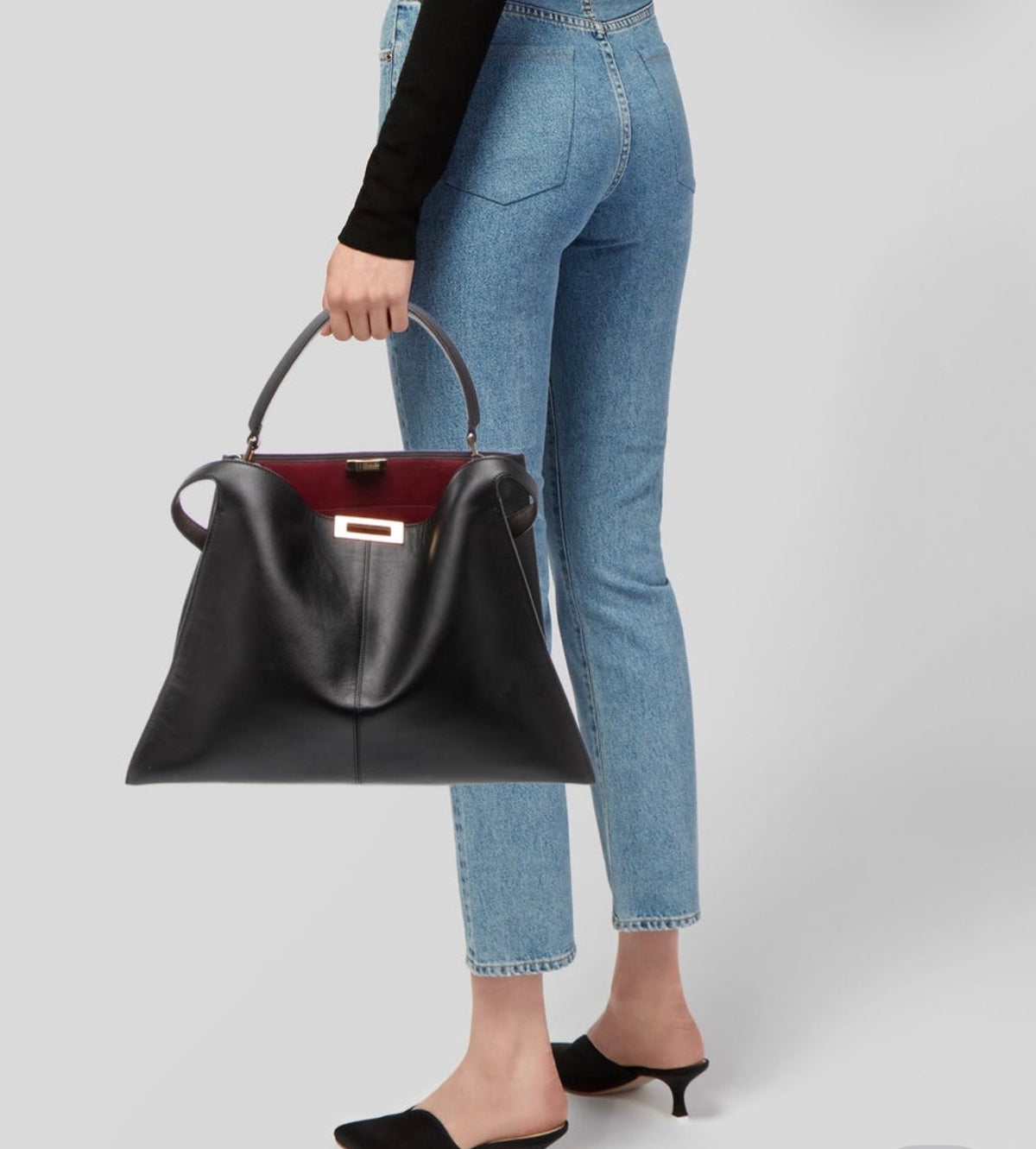 Fendi Peekaboo x-lite leather handbag