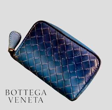 Bottega Venetta blue hombre, small zippy wallet
