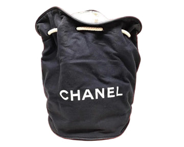 CHANEL Black Canvas Shoulder Bag