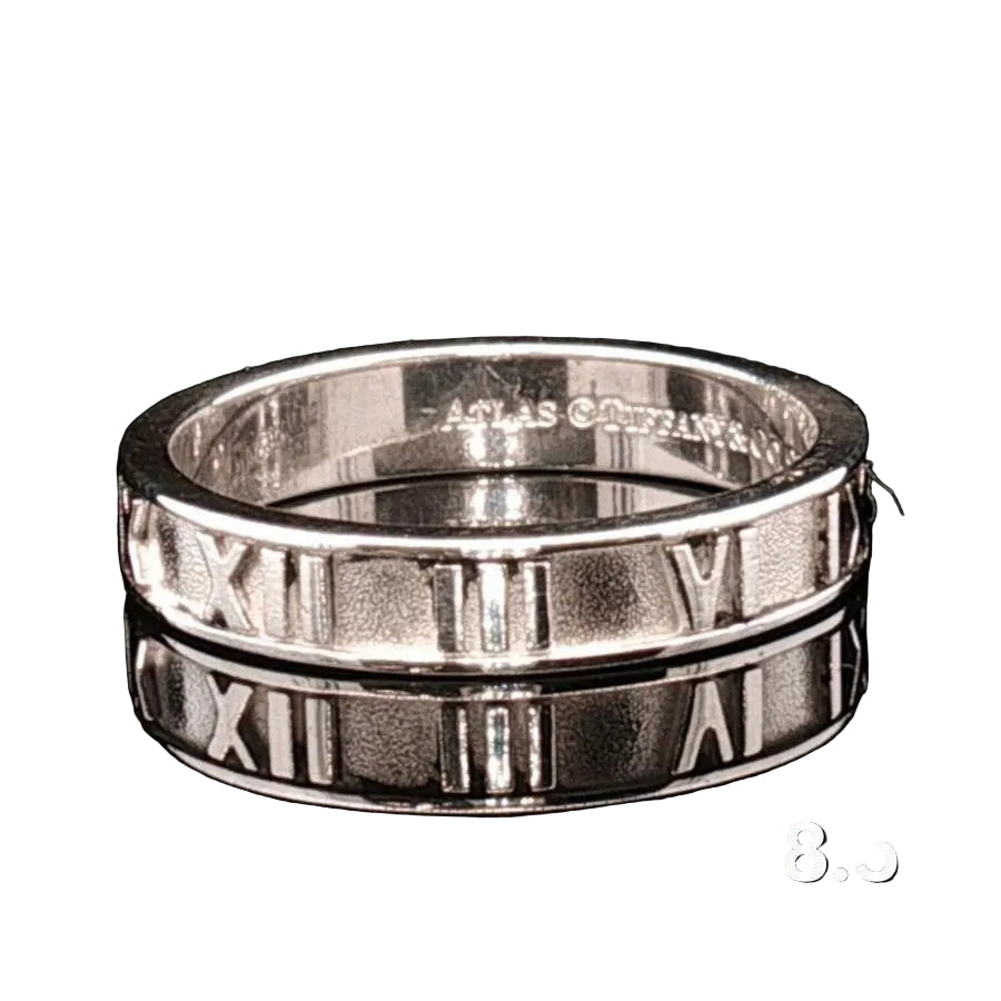 925 Silver Tiffany and Co Atlas Roman Numeral Ring