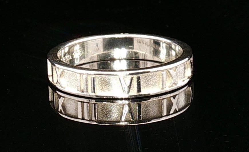 925 Silver Tiffany and Co Atlas Roman Numeral Ring