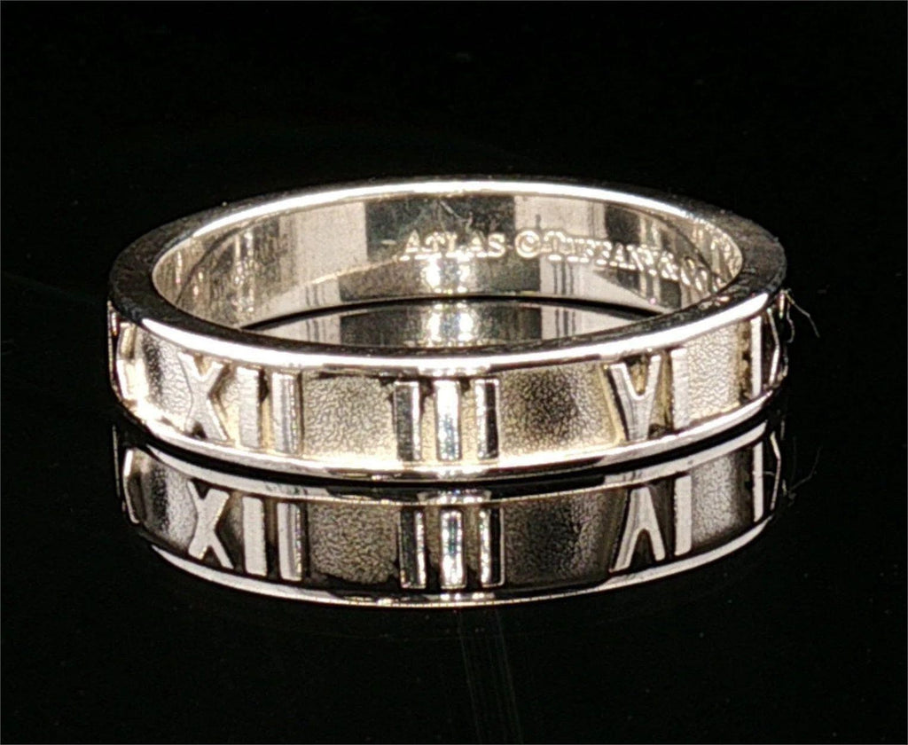 925 Silver Tiffany and Co Atlas Roman Numeral Ring