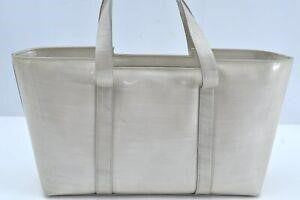 GUCCI Vintage Hand Bag Purse Enamel White