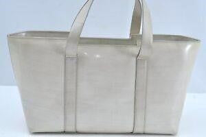 GUCCI Vintage Hand Bag Purse Enamel White