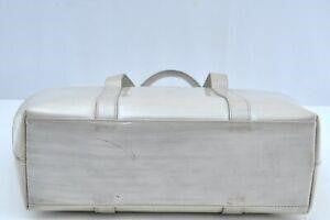 GUCCI Vintage Hand Bag Purse Enamel White