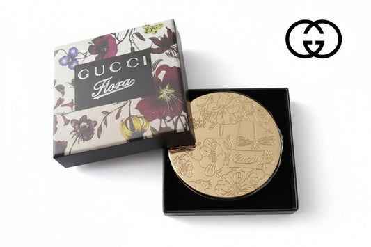 PARFUMS Mirror Compact Mirror Box Gold Flowers