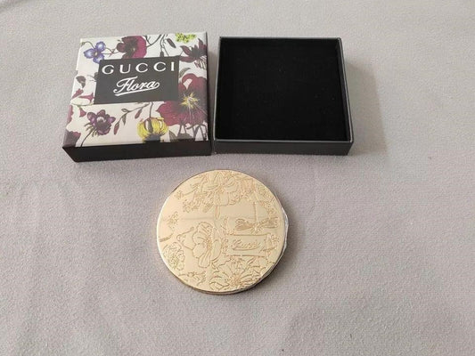PARFUMS Mirror Compact Mirror Box Gold Flowers