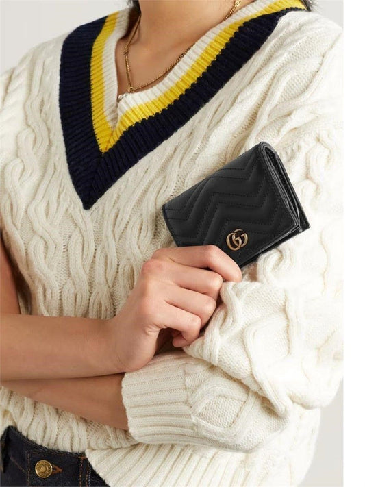 Original Gucci Black Leather Marmot Card Wallet