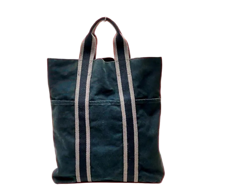 HERMES Black Canvas Fourre Tout Tote Bag