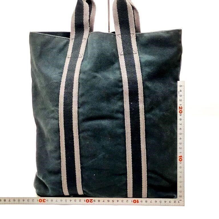 HERMES Black Canvas Fourre Tout Tote Bag