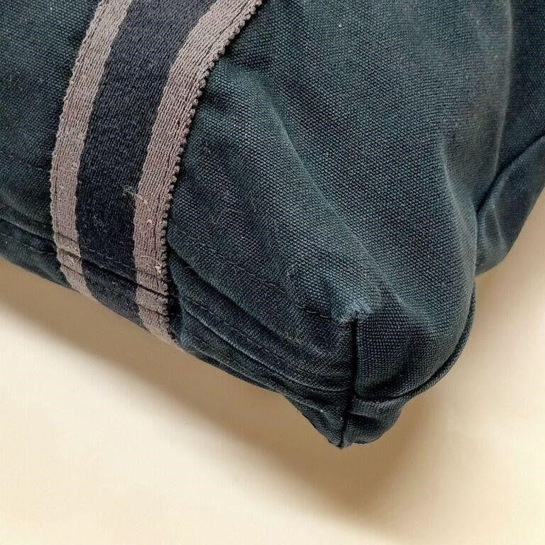 HERMES Black Canvas Fourre Tout Tote Bag