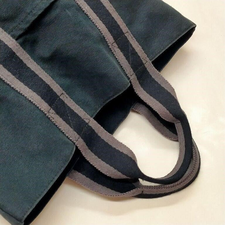 HERMES Black Canvas Fourre Tout Tote Bag
