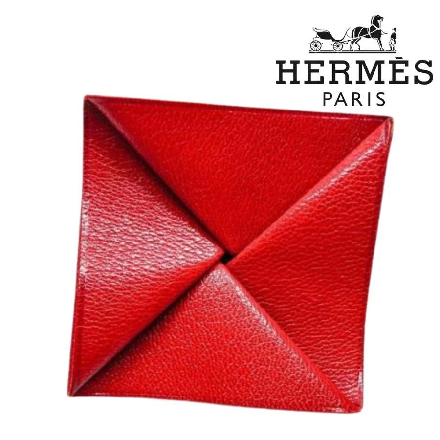 Authentic HERMES Reds Leather Coin Purse