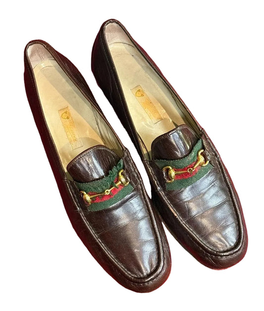 Vintage Italian Horsebit Gucci Loafers Ladies 38