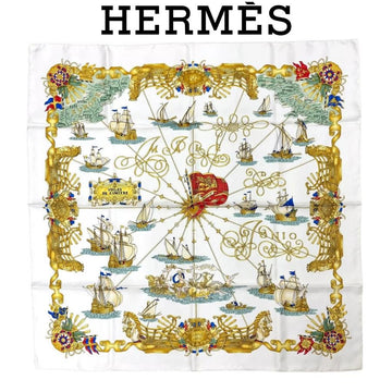 Hermes Carré 90 VOILES DE LUMIERE White Silk Scarf