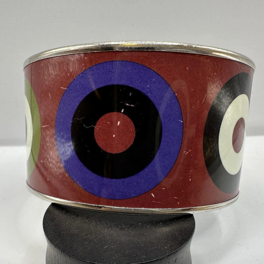 Hermes Dancing Circles Enamel Bracelet Wide Bangle