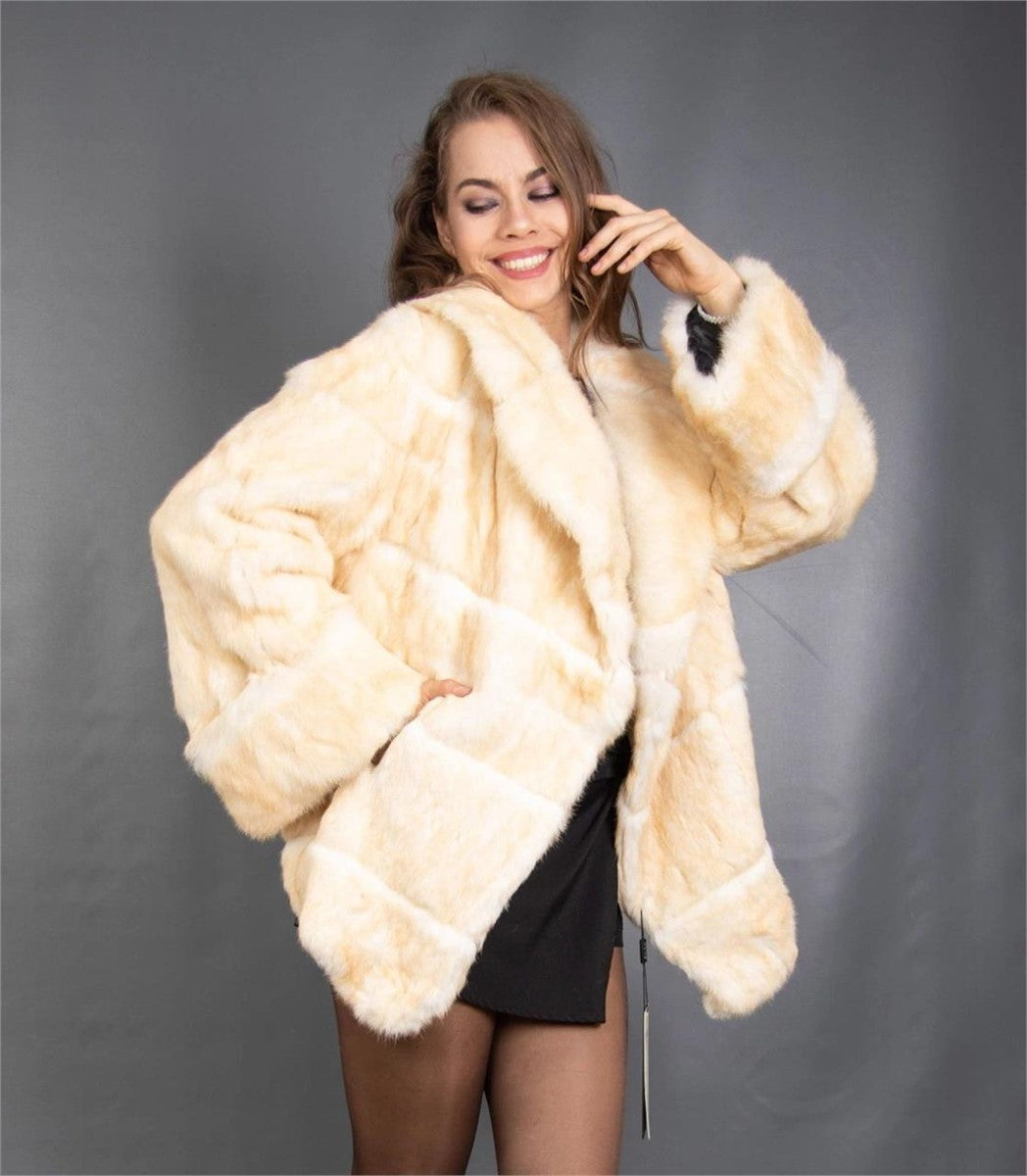 EW GLAMOROUS LAPIN COAT FUR JACKET