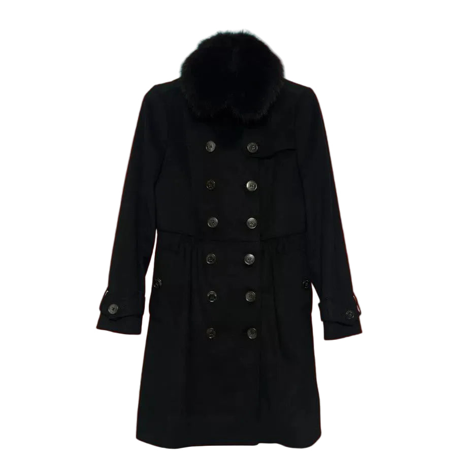 Burberry Coatbridge Fox Collar Cashmere