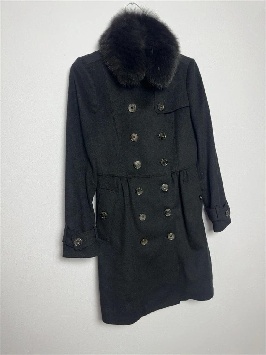 Burberry Coatbridge Fox Collar Cashmere