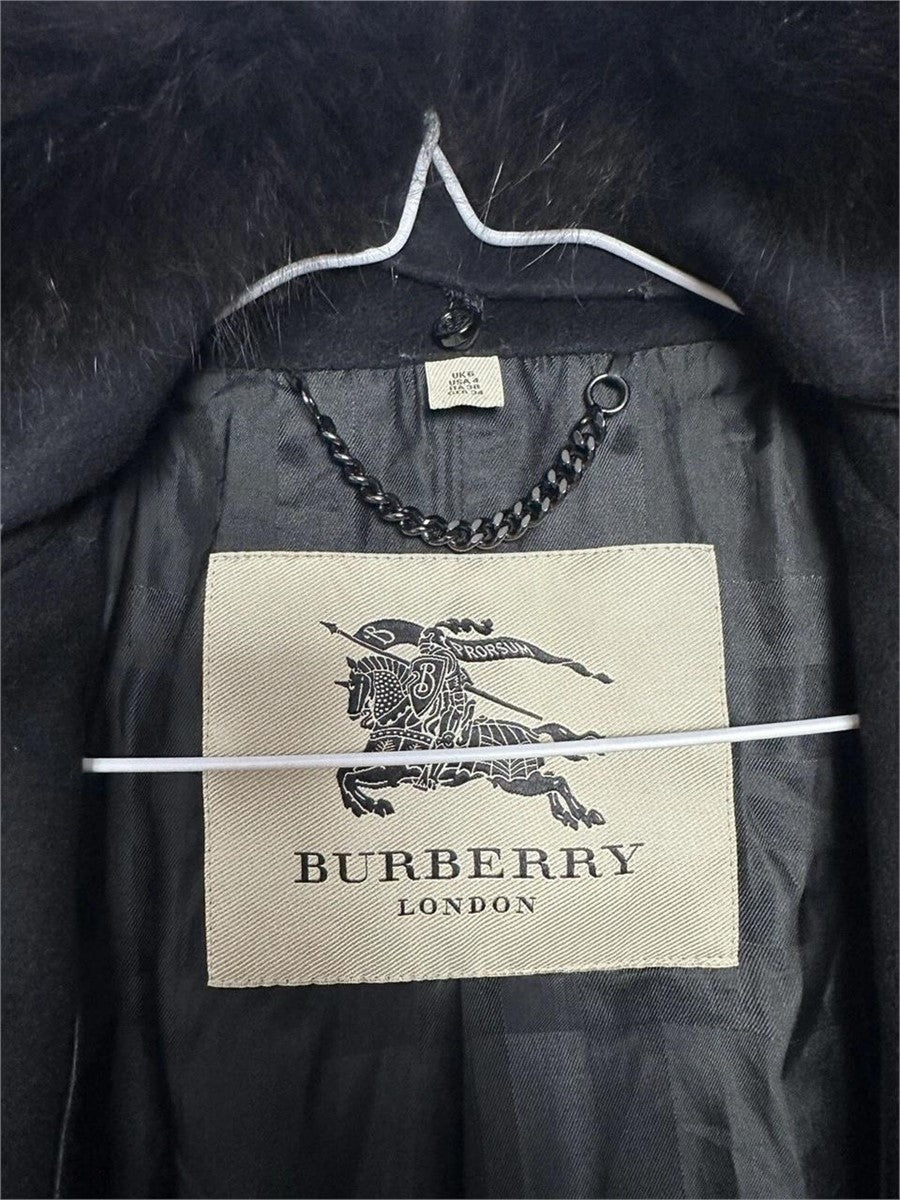 Burberry Coatbridge Fox Collar Cashmere