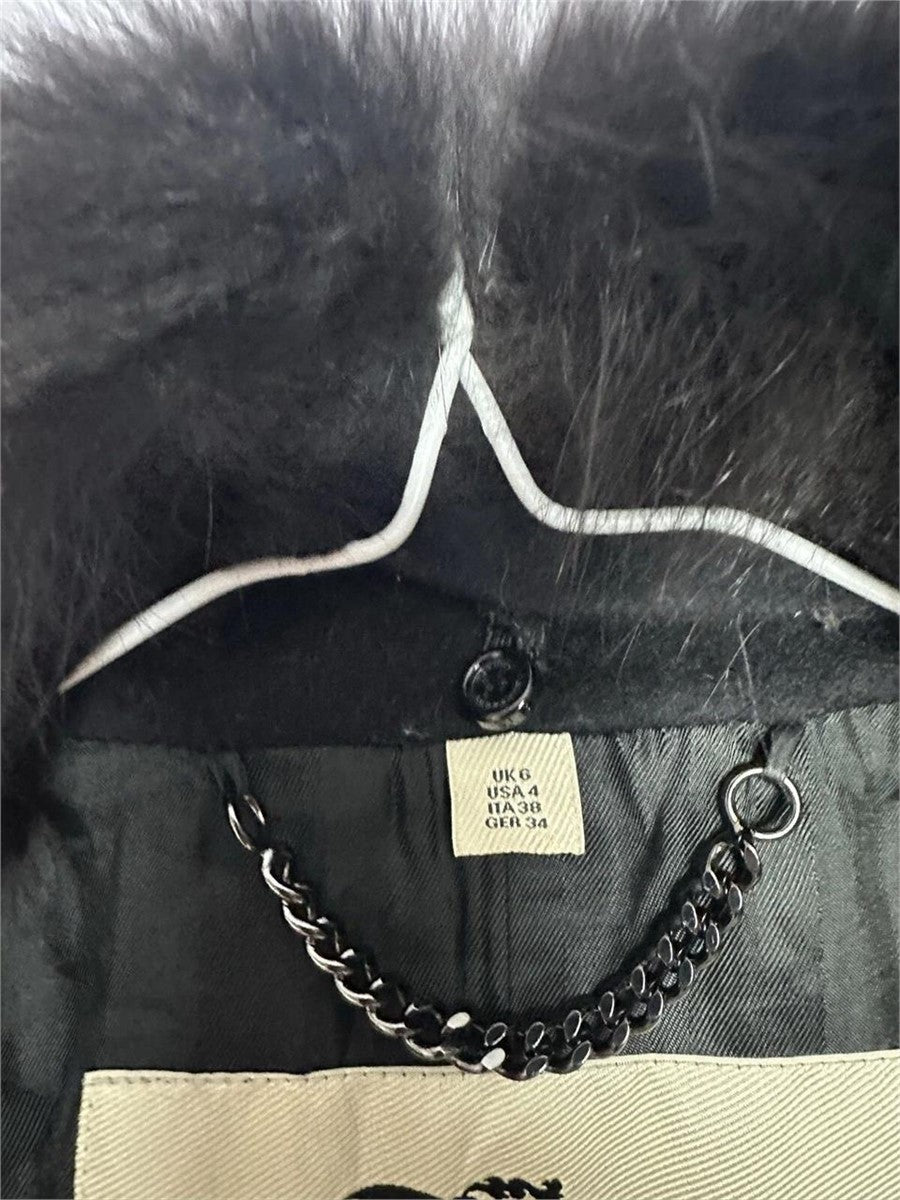 Burberry Coatbridge Fox Collar Cashmere