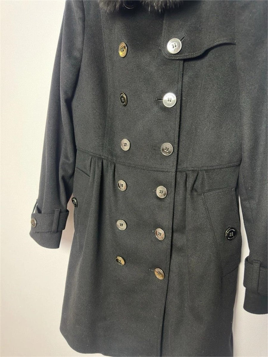 Burberry Coatbridge Fox Collar Cashmere
