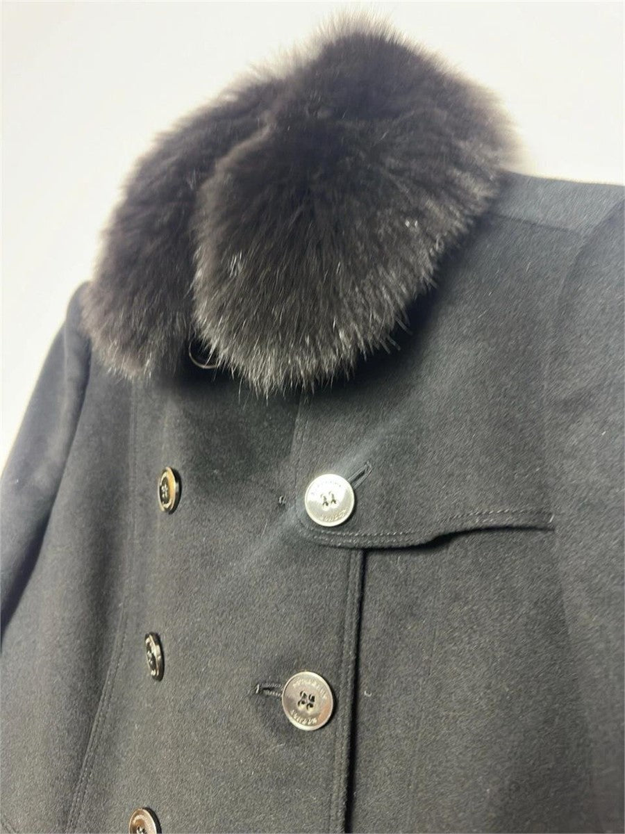 Burberry Coatbridge Fox Collar Cashmere