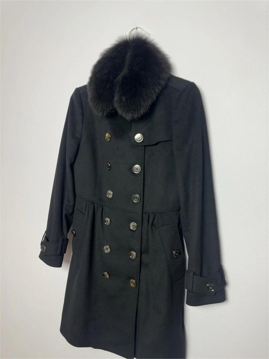 Burberry Coatbridge Fox Collar Cashmere