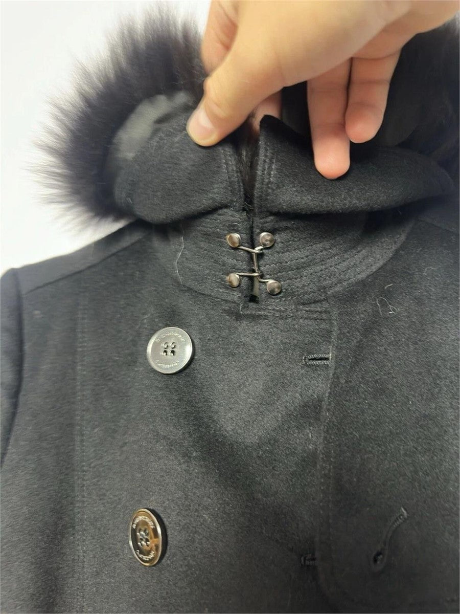 Burberry Coatbridge Fox Collar Cashmere