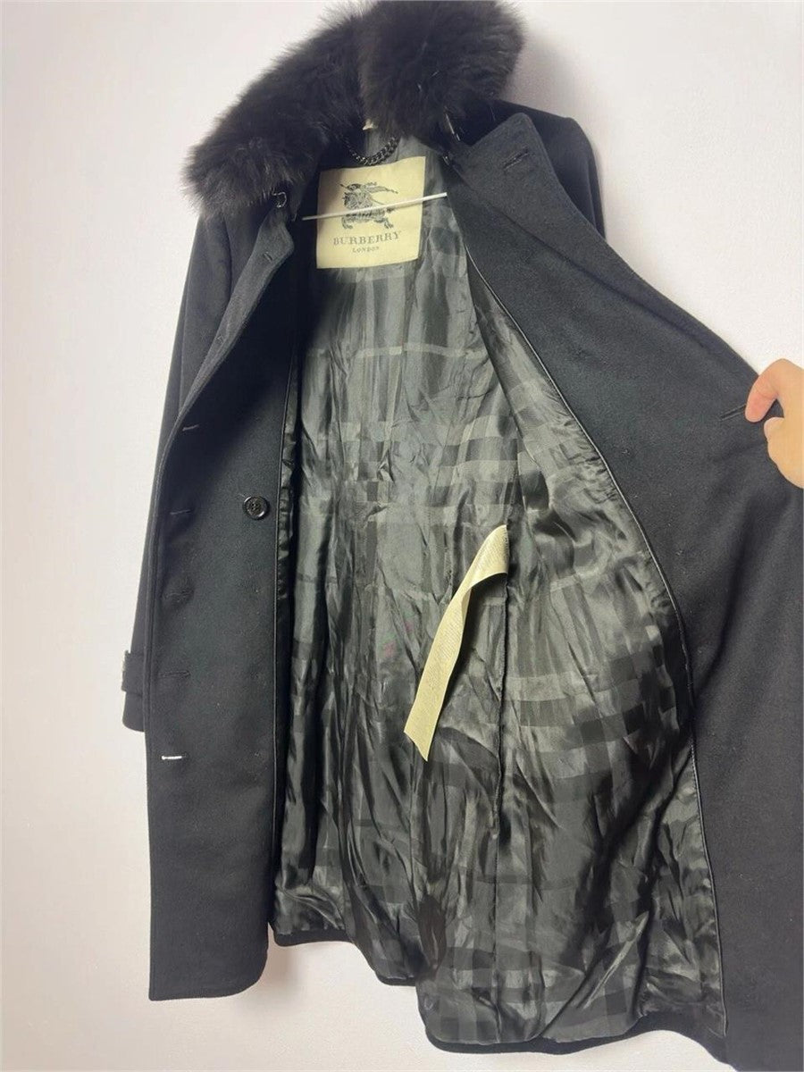 Burberry Coatbridge Fox Collar Cashmere
