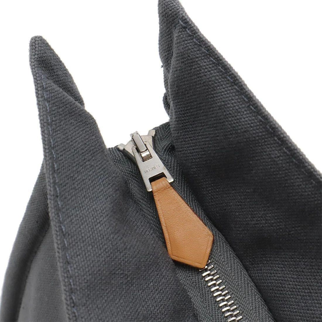 Hermes Her Line Canvas Leather Clutch Bag