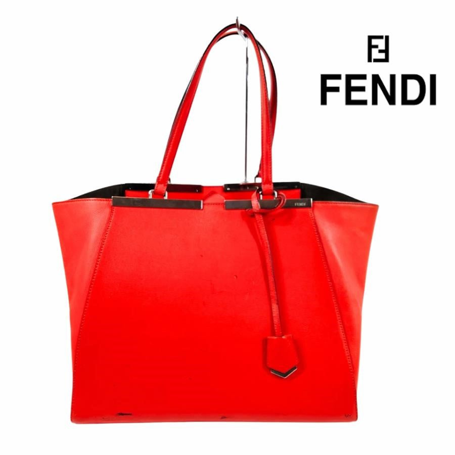 Fendi Hand Bag Red Leather